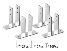 4-pack Silver Urinal Divider Bracket i Kolstål - Stabilt och Säkert Stöd