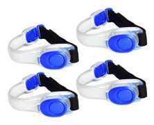 Ljusstarkt LED-armband i silikon för ridning, nattlöpning, blinkande ljus, nattridning, fluorescerande ljusstav, 4 stycken blå