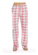 Dam Pyjamasbyxor med Fickor, Mjuka Flanellrutiga Pyjamasbyxor för Damer rosa S