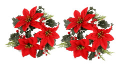 Ljusmanschetter för kronljus 2-pack Jul med blomdesign från Swerox