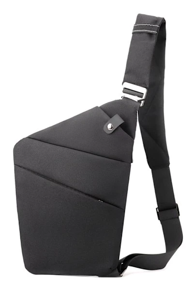 Enkel axelväska crossbody, stöldskyddande åtsittande axelväska bröstväska, presenter till mamma, fru, flickvän, höger axel, svart Black right shoulder