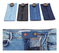 4 stycken Jeans Midjeutvidgare Byxutvidgare Blå Jeans Knapputvidgare Midjeutvidgare med Metallknapp
