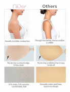 Adhesive Bra Strapless Sticky Invisible Push Up Fabric Bra Nipple Covers For Backless Dress Beige B
