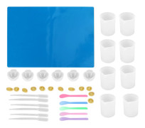 36 st DIY Epoxiharts Blandningsverktyg Set med Silikonmatta Mätkopp Droppare Sked