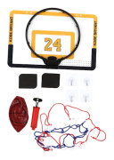 Vikbart barnbasketbågesats med hängkrok Ball Pump Kid Basketball Goal Toy Game Gul