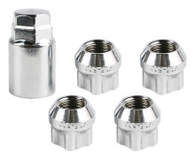 4 st krom M14x1,5 stöldskyddande hjullåsmutter koniska hjullås + nycklar för modell S/3/ hjul M14 X