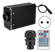 RGBW Fiber Optisk Lampa 19W Fjärrkontroll Takbelysning för KTV Bar Dekoration 0.75mm x 2m EU-kontakt 100-240V