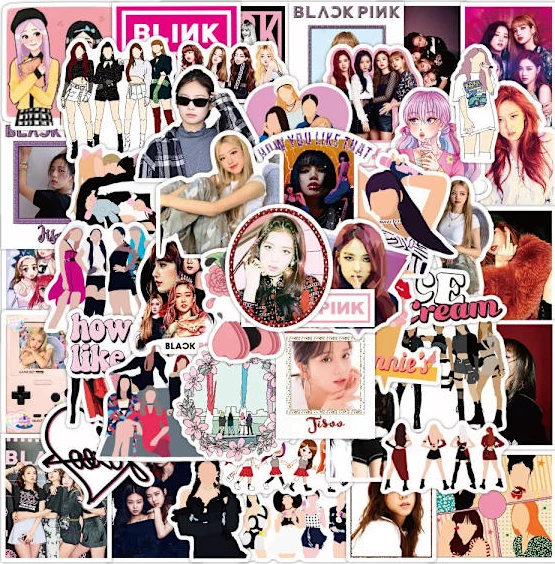 50 st Blackpink Jennie Kim Jisoo Lisa Rosé SK Gril Idol Group Graffiti Stickers