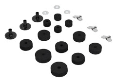 21PCS HiHat Cymbal Ersättnings Tillbehör Filt Ärmar Vingmuttrar Brickor Svart