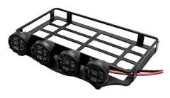 Universella takräcken Bagagehållare Bilram med LED-ljus för 1/12 MN82 RC Crawler Bildelar Rund Lampa