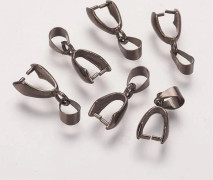 12 st. Gunmetal (svarta) "Pinch Bail" hållare