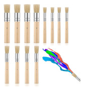 Penslar runda, 12-pack schablonpenslar, penselset, borstpenslar, fyllningspenslar, naturhår, penslar, 3 storlekar, målarpenslar, konstnärspenslar för