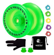 Responsiv YoYo K1-Plus med Yoyo-påse + 5 snören och Yo-Yo-handske Gif (LGL) Green