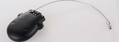 3-siffrigt Kombinationslås, Kabellås, Säkerhetslås med Lösenord, 75cm Utdragbar Kabel för Bagage, Cykel, Skidor, Snowboard svart
