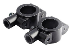 2st Svart Universal Motorcykelstyre Spegelfäste 10mm 7/8" aluminiumklämma