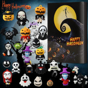 Adventskalender 2023 New Halloween Countdown Calendar Box Skräcknätter Halloween Gothic Doll 24 Present Blind Box