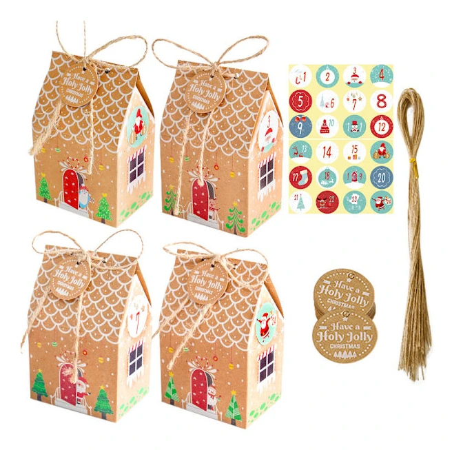 24 Set Julpepparkakshus Godisask Julkalender