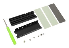 M.2 NVMe Kylfläns Dubbelsidig Aluminiumlegering 3 Värmeplattor Silverpläterad SSD Kylare för M.2 2280 SSD 850 EVO