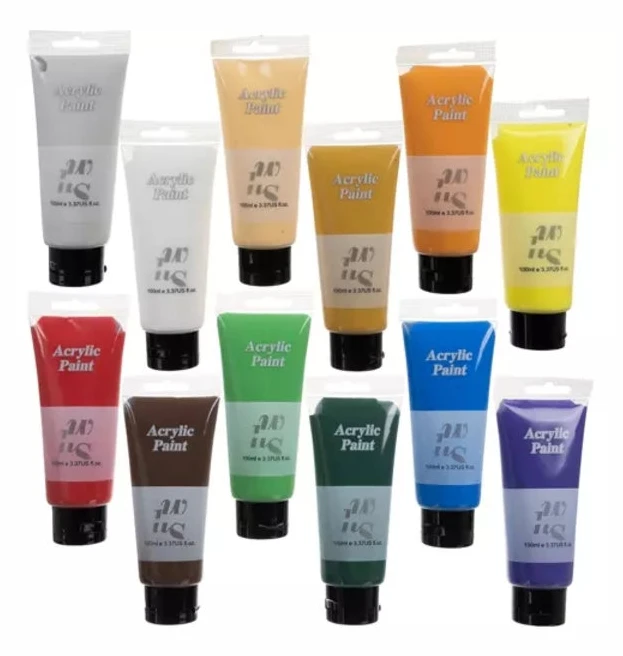 Akrylfärger Set - 12x100ml - Konstnärsfärg multifärg multicolor