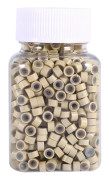 1000 st Silikonfodrade Pärlor för Hårförlängning (1000 st Beige)