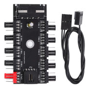 Fläkthubb Dator Kylsystem 10-Port 4-Pin Pulsbreddsmodulering IDE 12V för Chassi