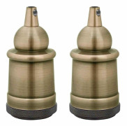 Vintage lampfäste - vidaXL - E27 - Brons - Aluminium - 49x103 mm - 2-pack - Lätt installation