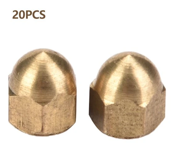 Mässing Ekollonmutter Kit M4 20 st Hex Dome Head Set