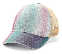 Criss Cross Keps Tvättad Distressed Baseballkeps Hästsvans Keps Hög Messy Bun Ponycap för Kvinnor