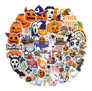 Halloween-klistermärken Vattentäta Vinyl Halloween-tema Klistermärken Halloween Pumpa Festival Fest Dekoration Festgåvor 100 st