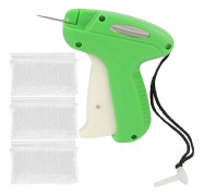 Grön ABS-plast prislappspistol tygfäste taggpistol (taggpistol + 5000 st 75 mm stift)