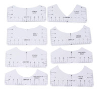 8 st PVC T-shirt Linjal Guide Värmepress Justeringsverktyg Klädcentreringsdesign