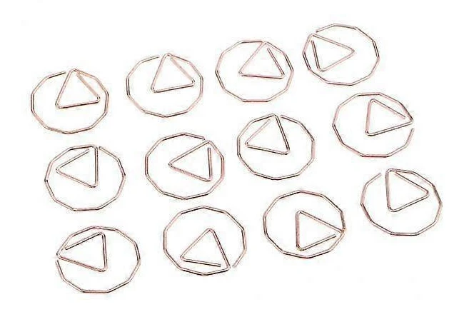 4x 12-pack Roséguldpapper Gem Geometriska Gem Metall Bokmärken Papper