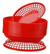 24x Ovala Matkorgar Brödkorgar Fritöskorgar Serveringsbricka Retro Förvaringskorgar för Kyckling Korv Pommes Frites Picknick Kök