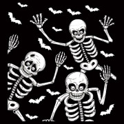 Skelett Halloween Fönster Deko Stickers, Återanvändbara Skräck Stickers Pvc Stickers, Avtagbara Fönster Dekal Butiksfönster Dekorationer