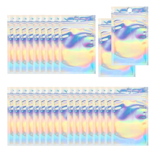 100 st Mylar Ziplock-påsar, 4x3 tum luktfria Ziplock-påsar, genomskinliga återförslutningsbara