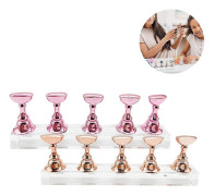 2 Set Akryl Naglar Konst Övning Stativ Magnetiska Nageltips Hållare