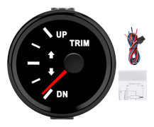 Waterproof IP67 Boat Trim Balance Gauge with Red Backlight 52mm Black Dial Black Bezel for Yacht Marine Vessel