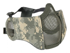 Vikbar taktisk halvmask i mesh med öronskydd (Acu Camouflage)