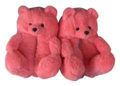 Nallebjörnstofflor, plyschfodrade, förtjockade bomullsfodrade tofflor för hemmabruk 24cm Children's (30-36)
