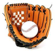 Baseboll- och softballpitcherhandskar för barn, vuxna, vänster hand, brun, litchimönstrad, förtjockad 11,5 tum