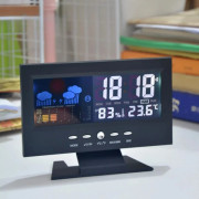 Multifunctional Weather Forecast Alarm Clock Indoor Outdoor color screen display temperature and humidity voice-activated clock