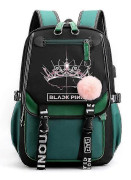 Blackpink Backpack Laptop Bag School Bag Bookbag With Usb Chargingheadphone Port