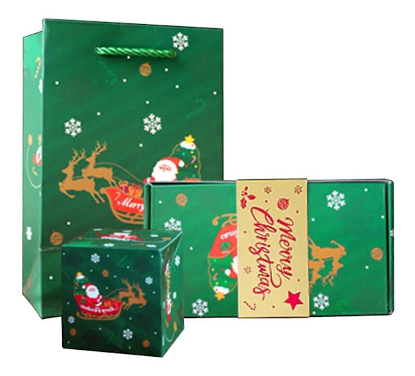 Överraskningspresentförpackning Pop Up Kontantpresentförpackning för Jul Överraskningspresentförpackning med Vikbara Pop-Up Kort för Jul Födelsedagar Bröllop Qinghai Green 12pcs