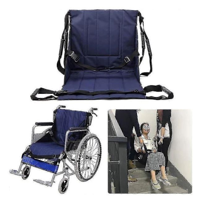 Evakueringsstol för nödsituationer med glidbräda för trappor, patientlyftsele & överföringsdisk Kompatibel med rullstolssäkerhet och medicinsk överföring