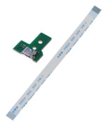 JDS-030 USB Laddningsport Uttagsbräda 12-stifts Flex Ribbon Kabel med Bräda för DualShock 4 Kontroller