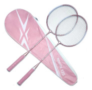 Badmintonracket Professionell lättviktsbadmintonracket i metall för student Nybörjarkonditionsträning gudinna rosa