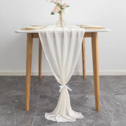 Boho Ostduk Bordslöpare Beige 72 x 305cm Kök Heminredning Högtid Bröllop Fest Födelsedagsdekor