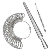 3PCS Ring Storlek Mätverktyg Set, Ringmätare med Finger Storlek Dorn Ring Storlek för Smycken Storlek Mätning As Shown