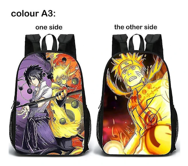 Naruto Double-faced School Backpack Black C