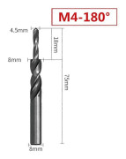 90/180 Graders HSS Försänkare Spiralstegborr Kompatibel med-Metall-Borrning~Ny ~Bra M4*180 Degree
